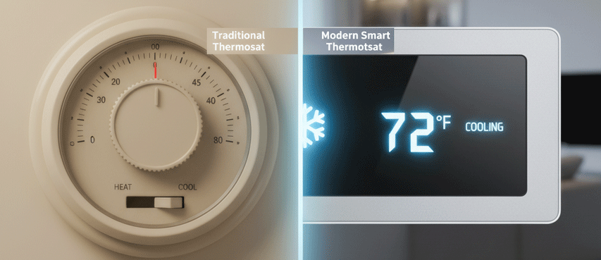 Smart thermostat symbols