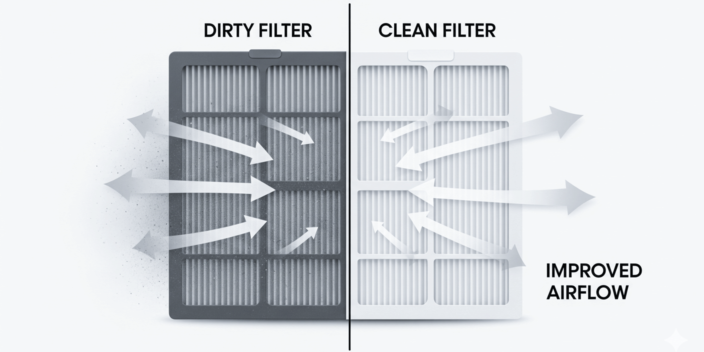 AC filter cleaning