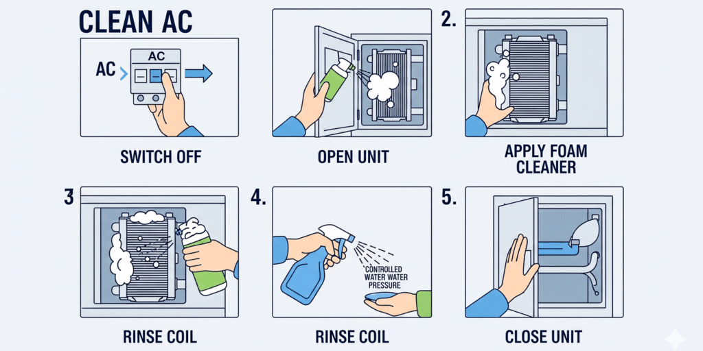 AC condenser coil cleaning