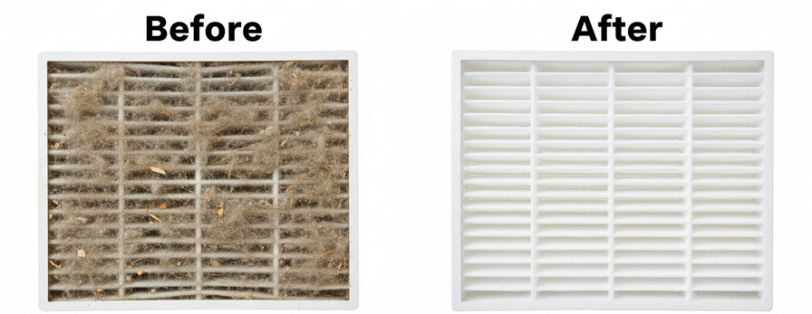 AC filter cleaning