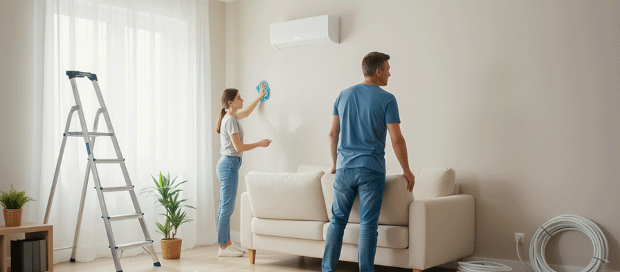Air conditioner installation preparing
