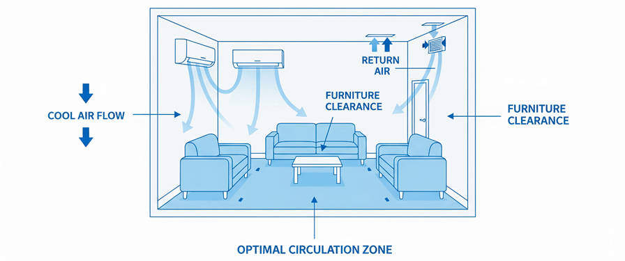 Air conditioner air circulation