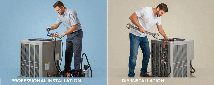 Professional air conditioner installation