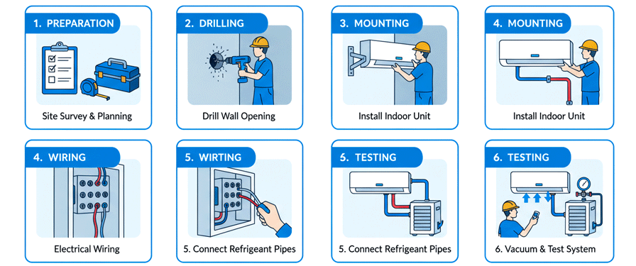 wall mounted ac unit installation