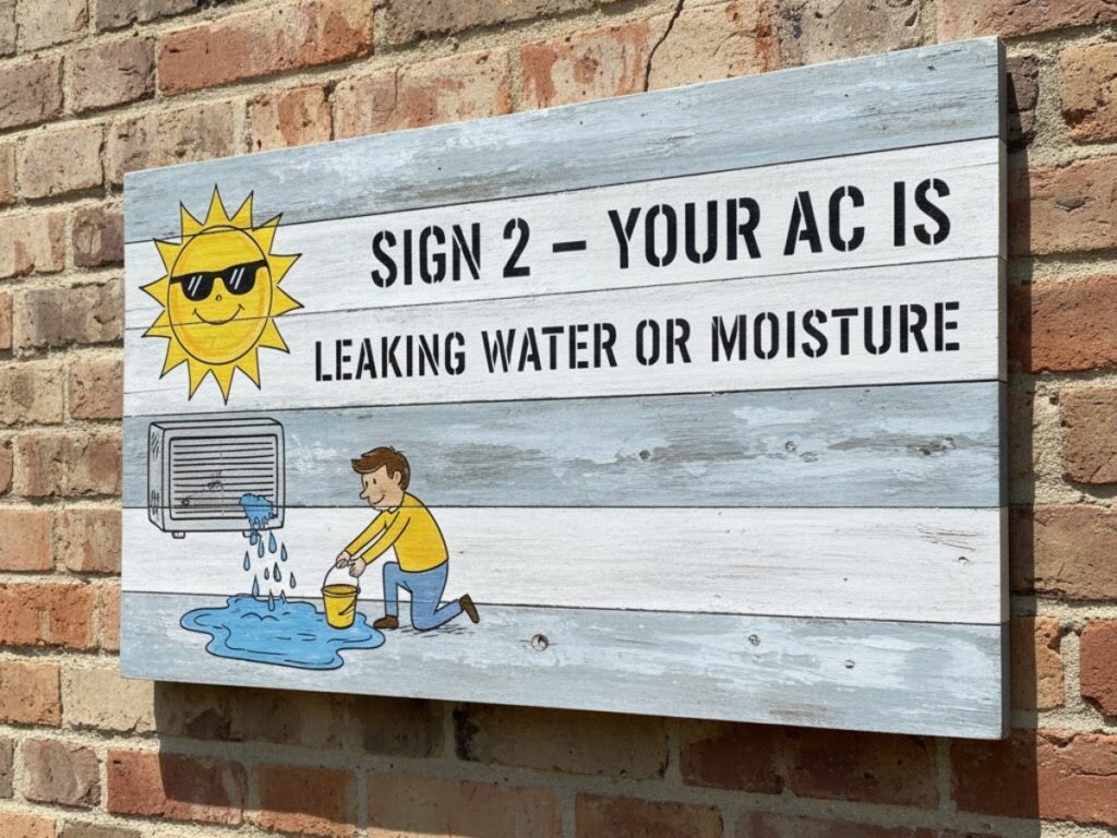 Sign 2 – Your AC Is Leaking Water or Moisture