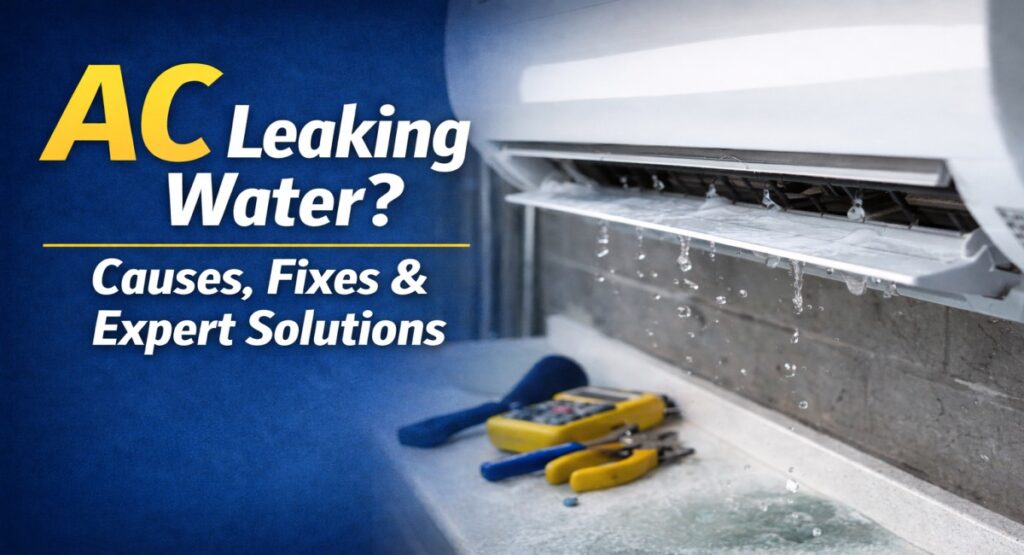 AC Leaking Water? Causes, Fixes & Expert Solutions AC leaking water