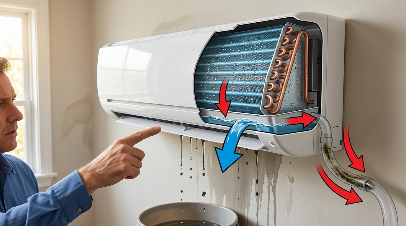 AC Leaking Water? Causes, Fixes & Expert Solutions AC leaking water
