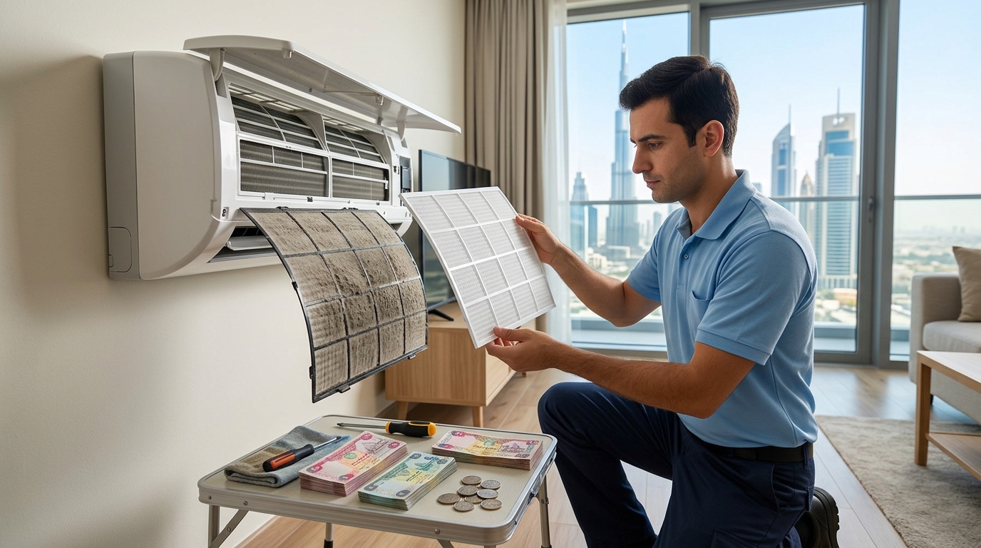 Air Conditioner Filter Replacement Guide for UAE Homes Air Conditioner Filter Replacement