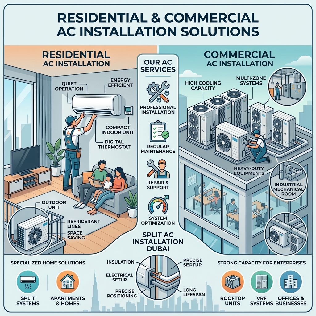 Residential & Commercial AC Installation dubai