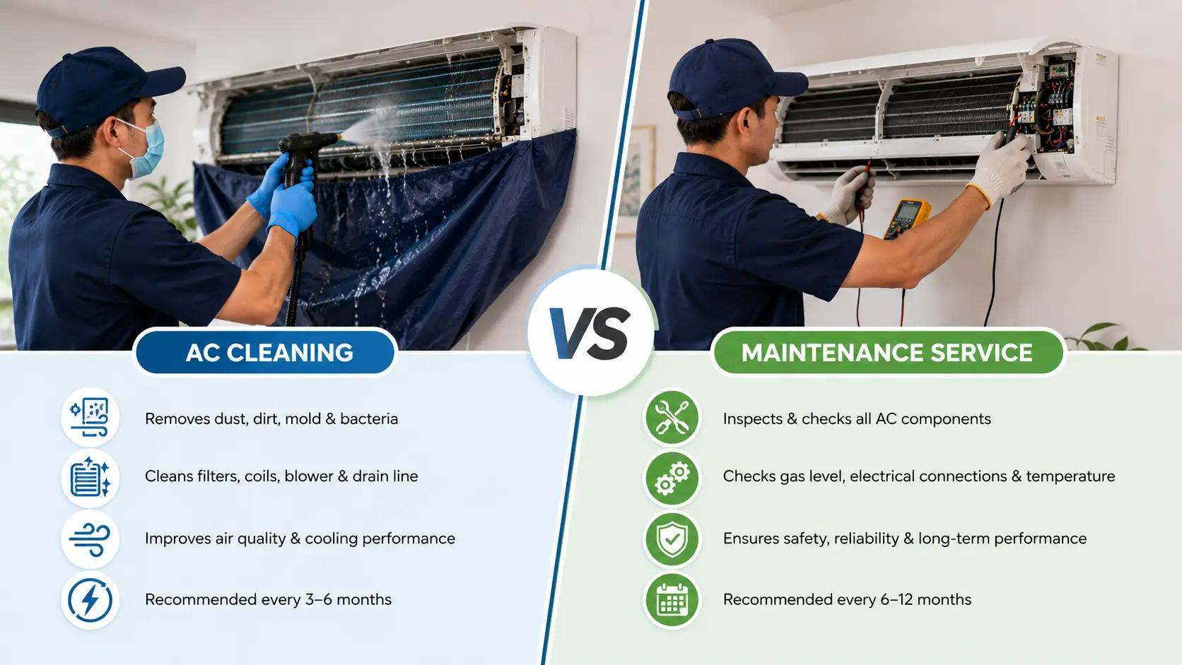 AC Cleaning vs. Air Conditioner Maintenance Service: Not the Same Thing