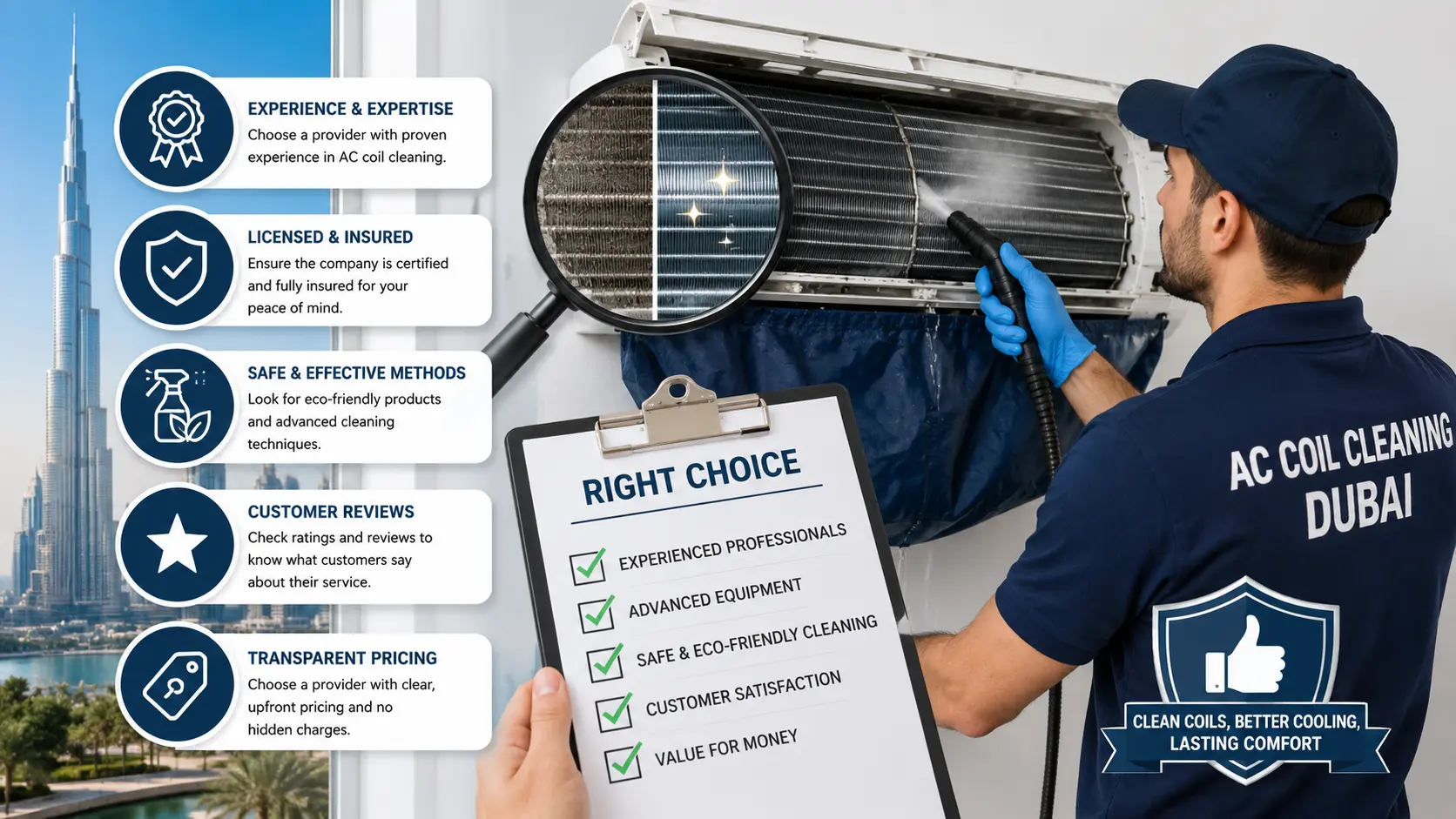 How to Choose the Right AC Coil Cleaning in Dubai Provider