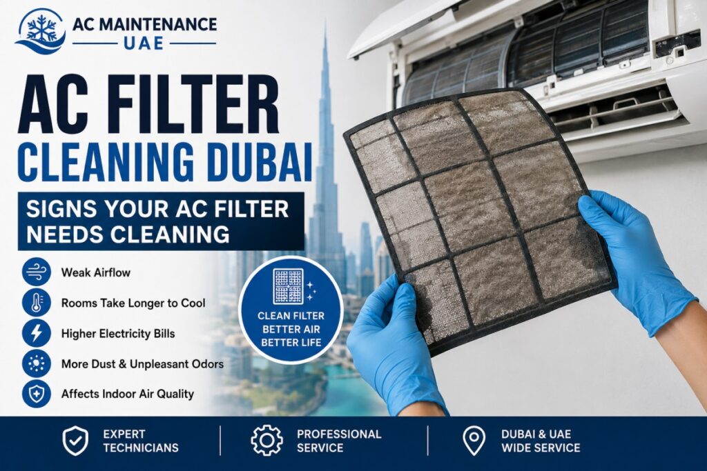 AC Filter Cleaning Dubai - Signs Your AC Filter Needs Cleaning AC filter cleaning Dubai