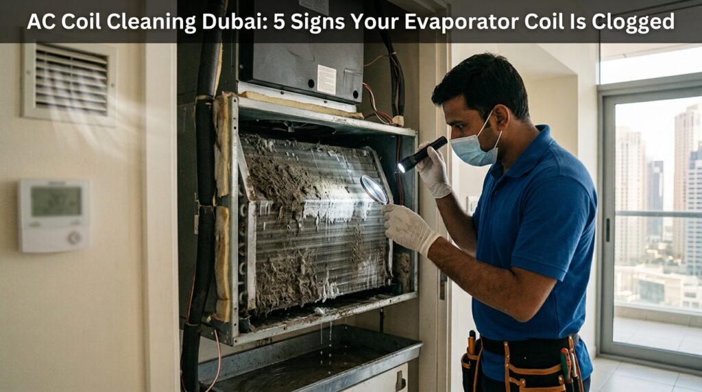AC Coil Cleaning Dubai: 5 Signs Your Evaporator Coil Is Clogged ac-coil-cleaning-dubai-5-signs-evaporator-coil-clogged