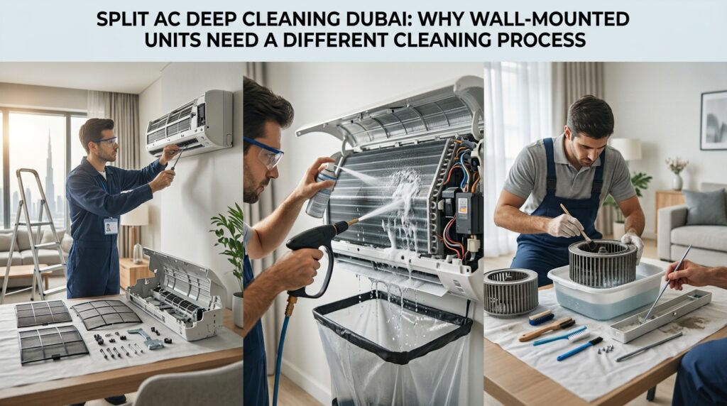 Split AC Deep Cleaning Dubai: Why Wall-Mounted Units Need a Different Cleaning Process split-ac-deep-cleaning-dubai